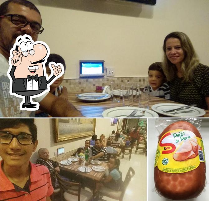Entre diferentes coisas, interior e comida podem ser encontrados a Casa Nossa Pizzaria