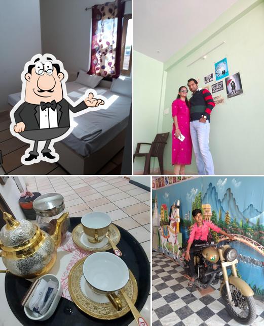 Take a seat at one of the tables at Om Shiv Darshan HOTEL