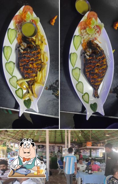 Grilled salmon at Squeeze Beach Shack