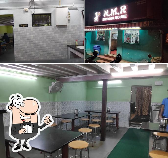 Take a seat at one of the tables at NMR Biriyani House