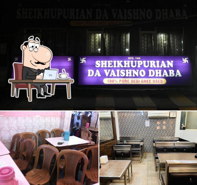 Take a seat at one of the tables at Sheikhupurian Da Vaishno Dhaba Pure vegetarian restaurants in Ludhiana