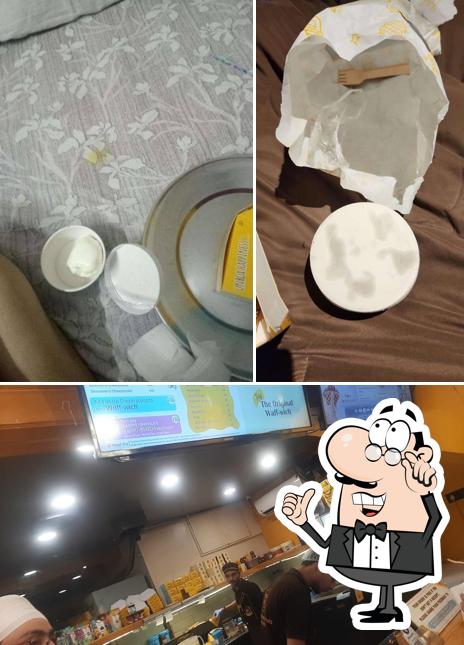 Take a seat at one of the tables at The Belgian Waffle Co