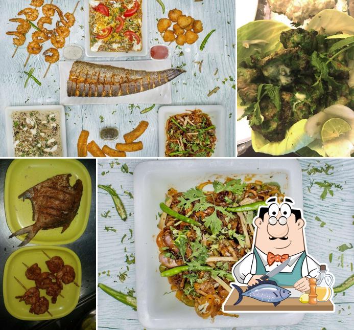 Grilled salmon at Bindra Fish Corner