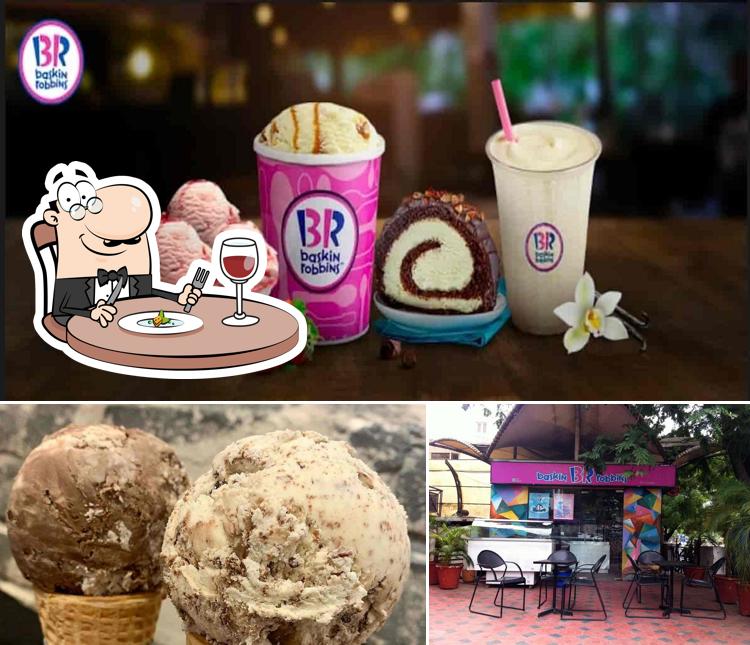 This is the photo showing food and interior at Baskin Robbins