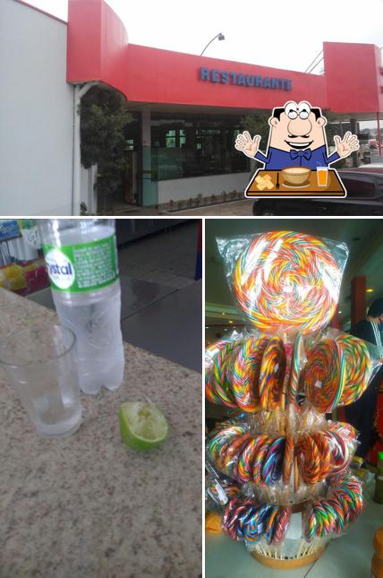 A ilustração do Restaurante e Churrascaria Bigaton’s comida e exterior