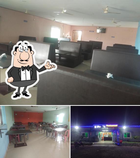 The restaurant's interior and food