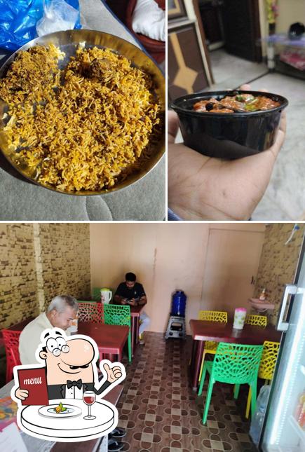 Among various things one can find food and interior at Hyderabad biryani house
