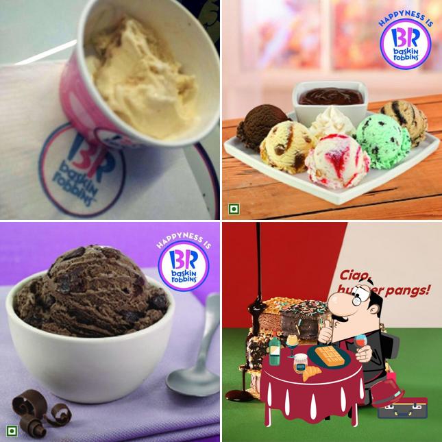 Baskin Robbins offers a range of desserts