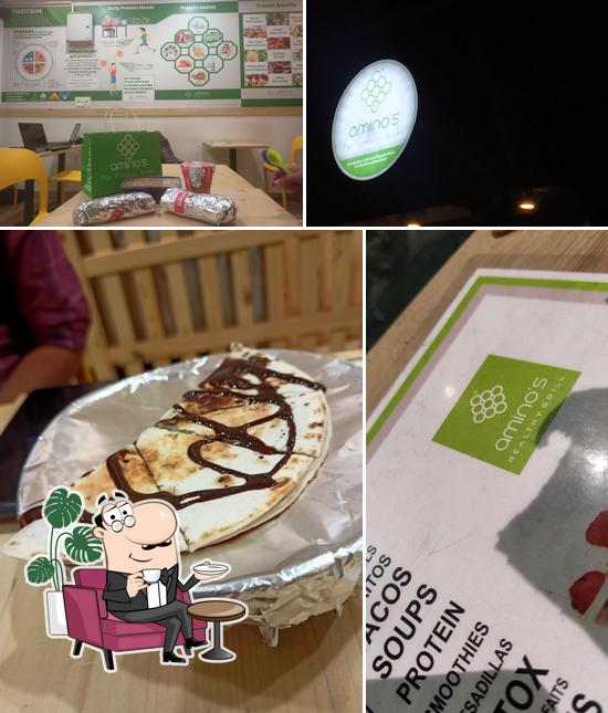 The interior of Amino's Healthy Grill