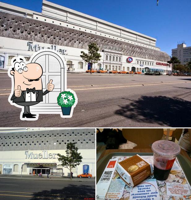 Confira a ilustração ilustrando exterior e bebida a McDonald's Shopping Mueller Curitiba