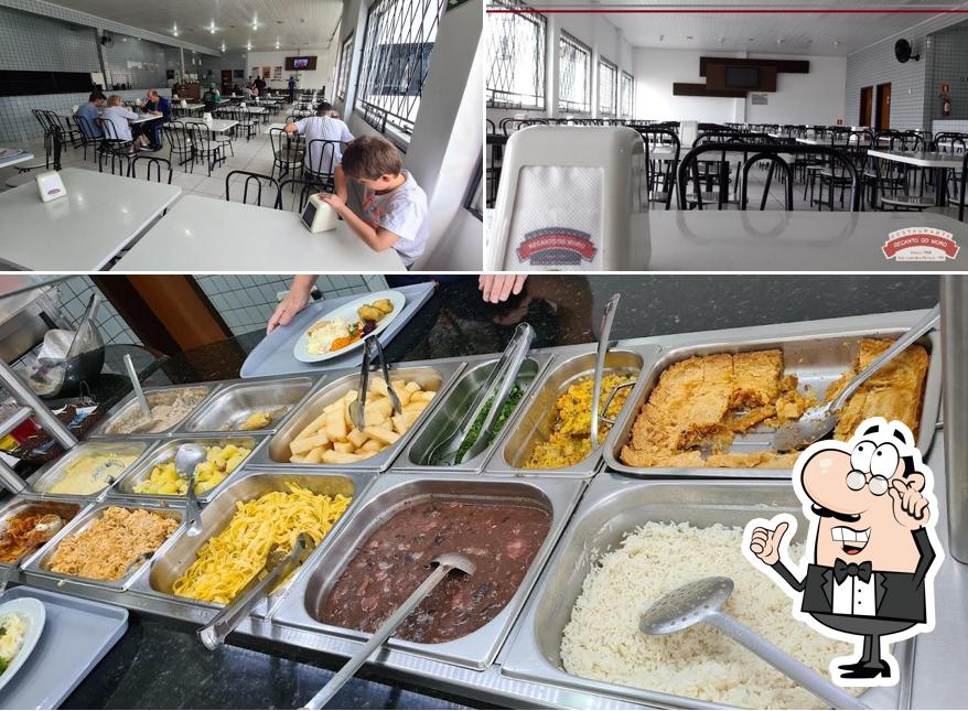 Confira a ilustração mostrando interior e comida no Recanto do Moro