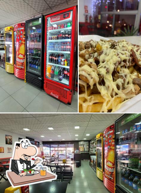 A ilustração do Xis do Kiko’s comida e interior