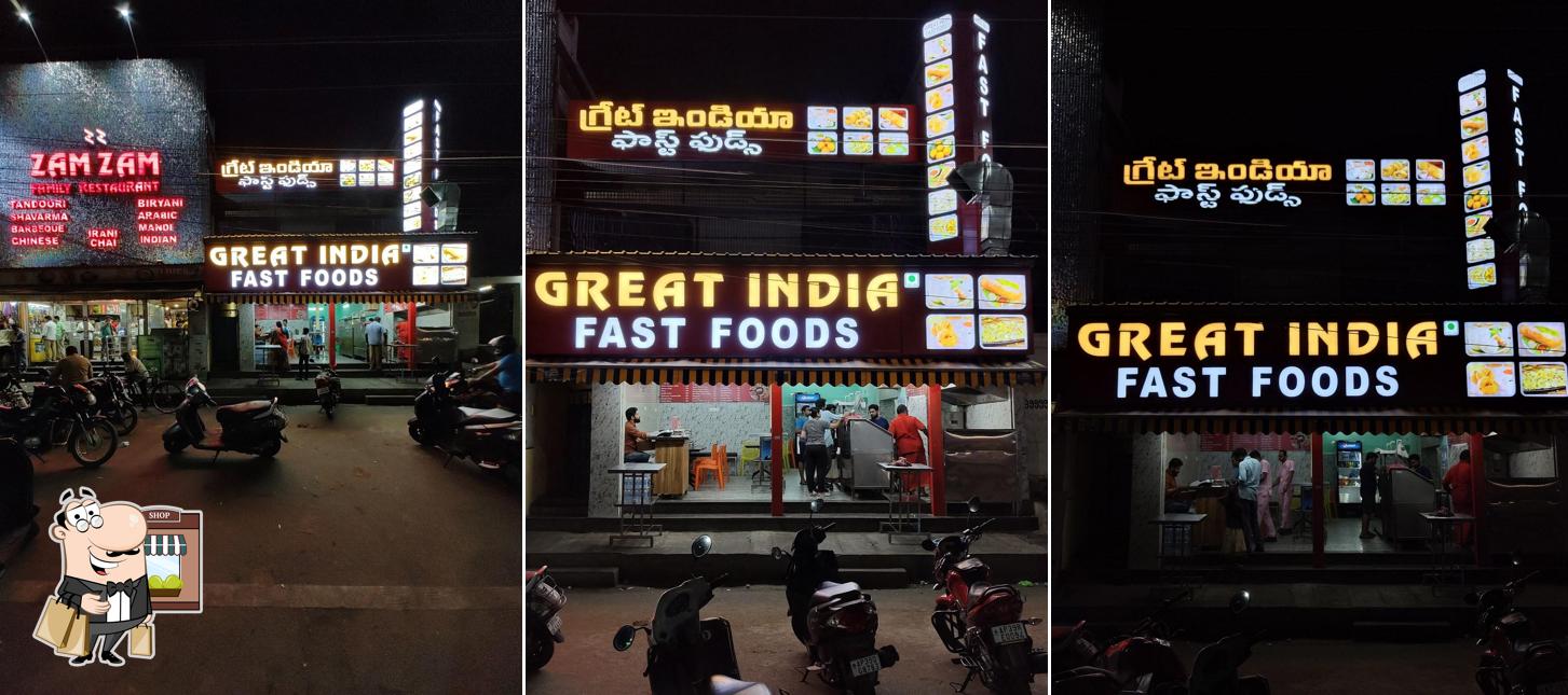 The exterior of Great India Fast Food