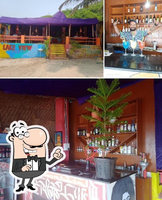 Lake view bar and restaurant is distinguished by exterior and alcohol