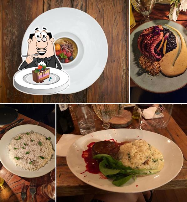 Bolo de chocolate em Polaroid Bistrô