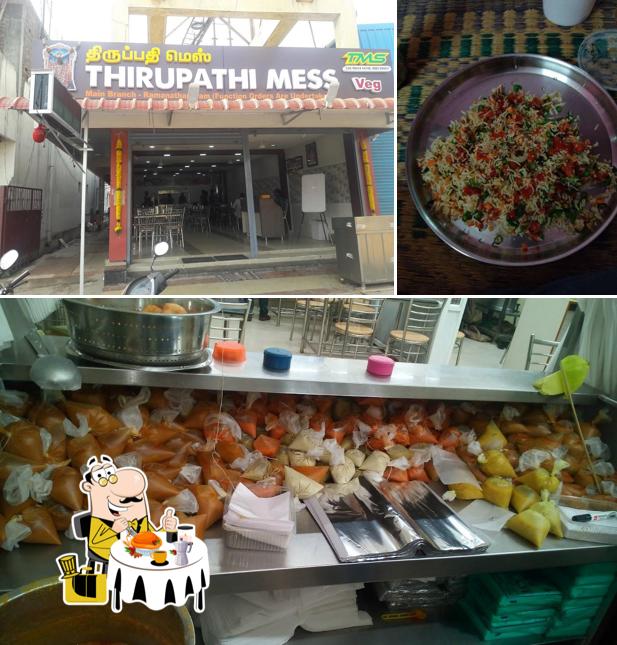 Among different things one can find food and exterior at Thirupathi Mess