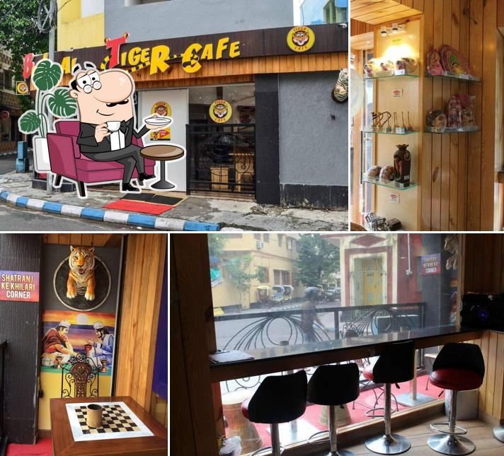 Take a seat at one of the tables at The Royal Bengal tiger cafe