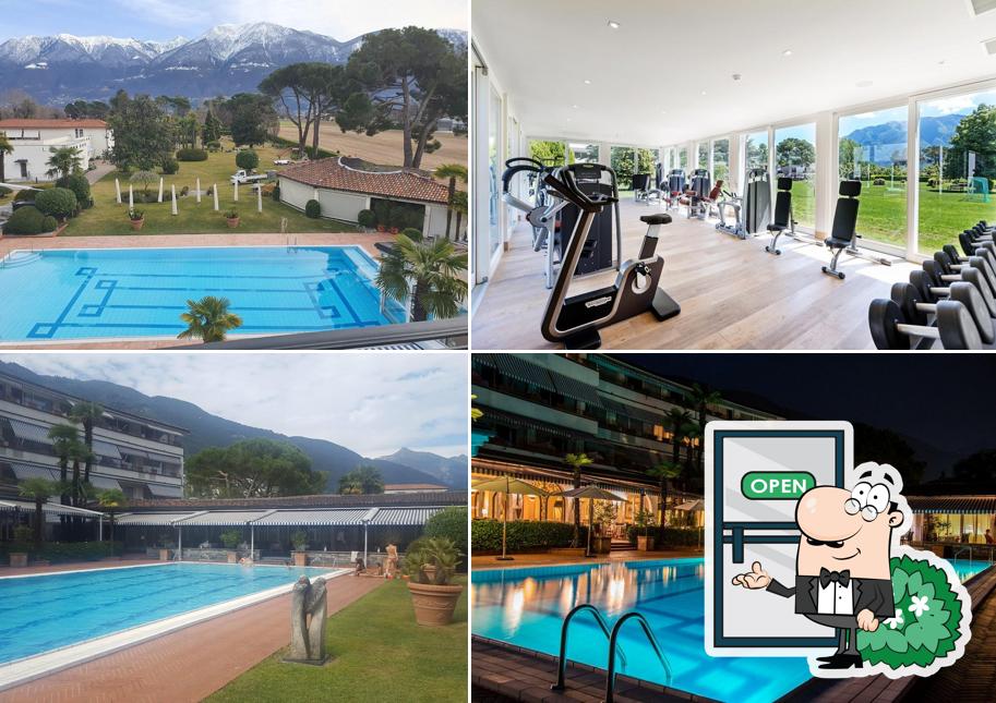 Goditi la vista dall'area esterna di Parkhotel Delta Wellbeing Resort Ascona