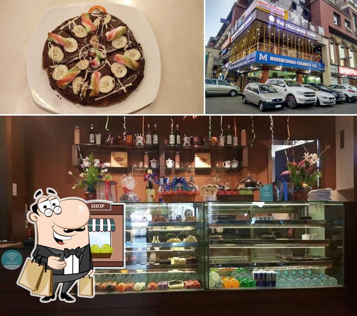 The photo of The Coffee House’s exterior and dessert