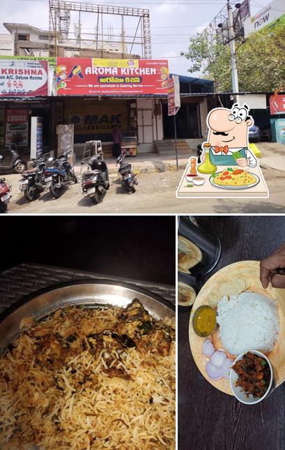 Check out the picture showing food and exterior at AROMA KITCHEN