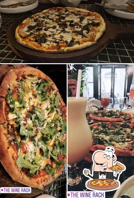 Try out pizza at The Wine Rack