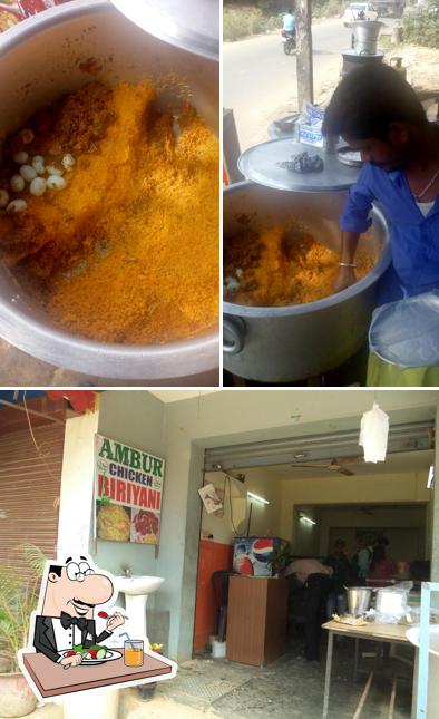 The picture of food and interior at ambur biriyani