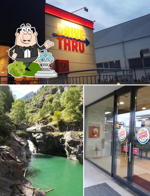Goditi la vista dall'area esterna di Burger King