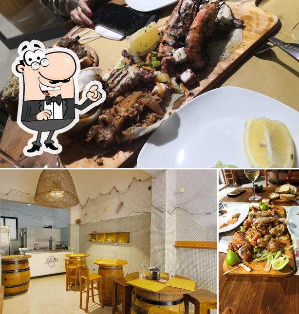 La interni e cibo del ristorante