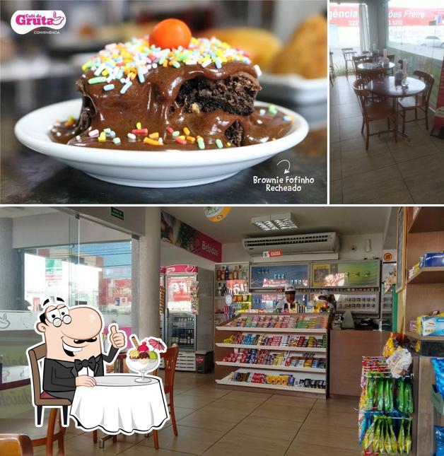 Café da gruta conveniência provê uma gama de pratos doces