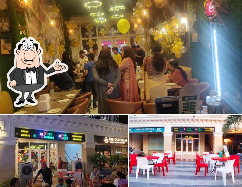 Among different things one can find interior and food at Desii Chatore