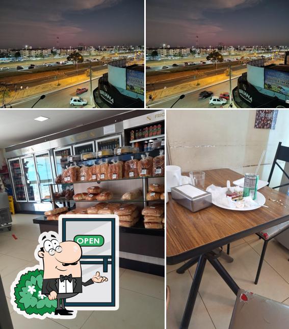 A exterior e interior do restaurante