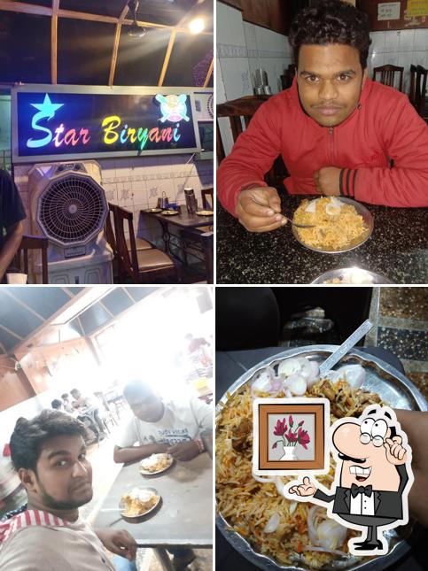 Take a seat at one of the tables at Star Biryani Restaurants