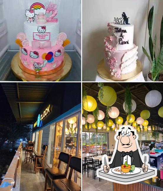 Take a look at the picture showing food and interior at Break O' Clock