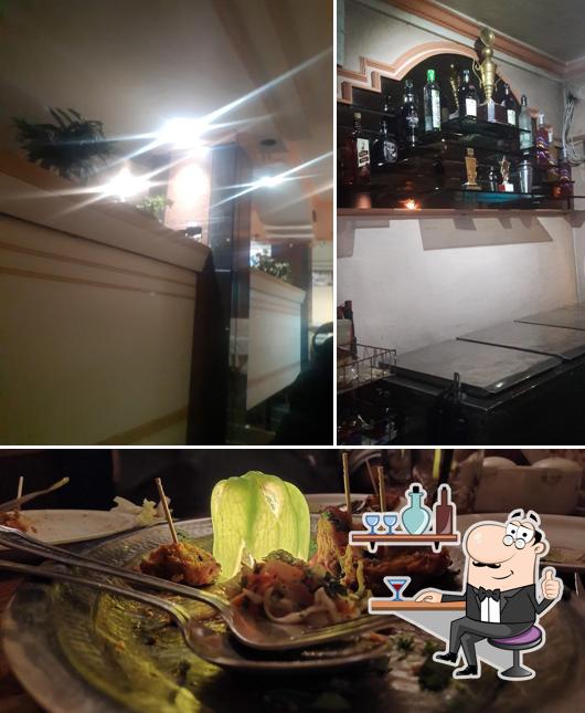 This is the photo showing interior and food at Hotel Sarovar