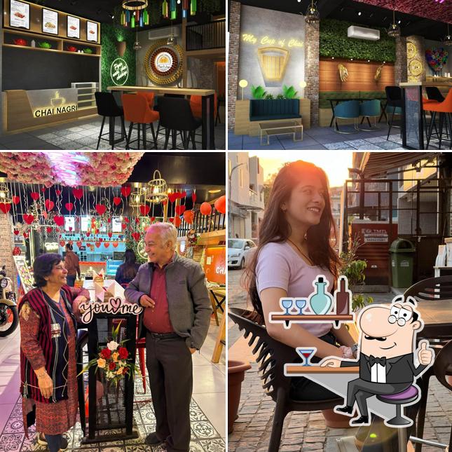 Take a look at the photo showing interior and exterior at Chai Nagri Bhopal