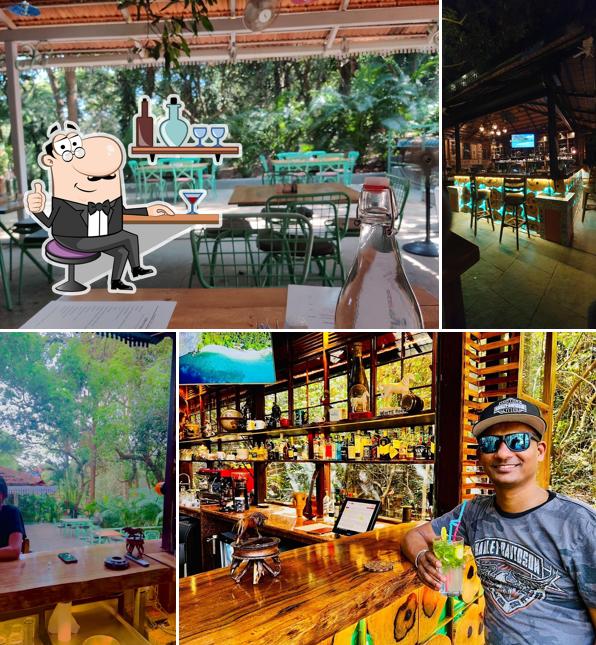 Take a seat at one of the tables at Jungle Café Goa