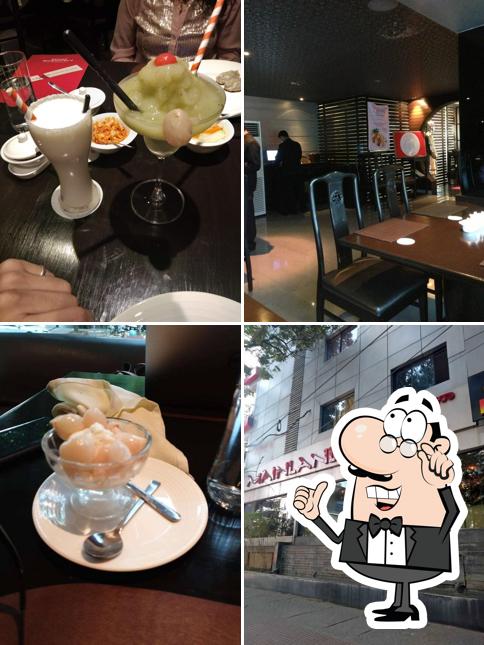 Take a seat at one of the tables at Mainland China Jayanagar