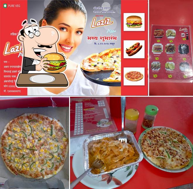 Order a burger at Lazziz Pizza