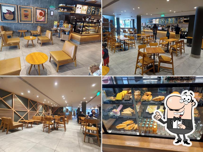 The interior of Starbucks
