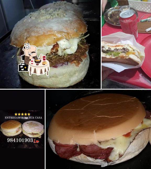 Sanduíche de carne de porco desfiada em Leão Lanches Games Kobrasol