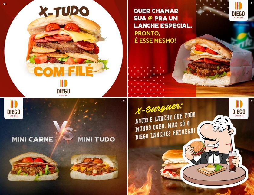 Experimente um hambúrguer no Diego Lanches