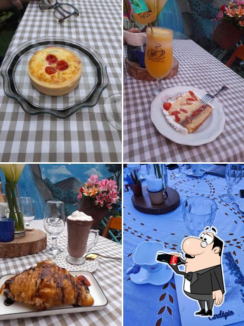 A ilustração do Café com Marias’s bebida e comida