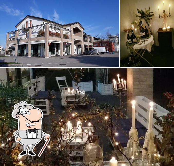 Ai Gelsi Caffetteria Bistrot si caratterizza per la esterno e tavolo da pranzo