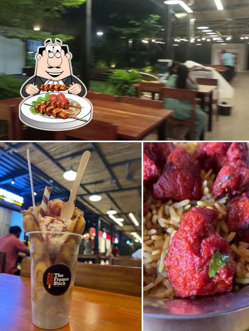 The photo of food and interior at Clusters Connect