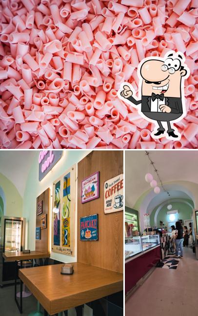 Tra le varie cose da La Fenice Gelateria & Yogurteria si possono trovare la interni e cibo