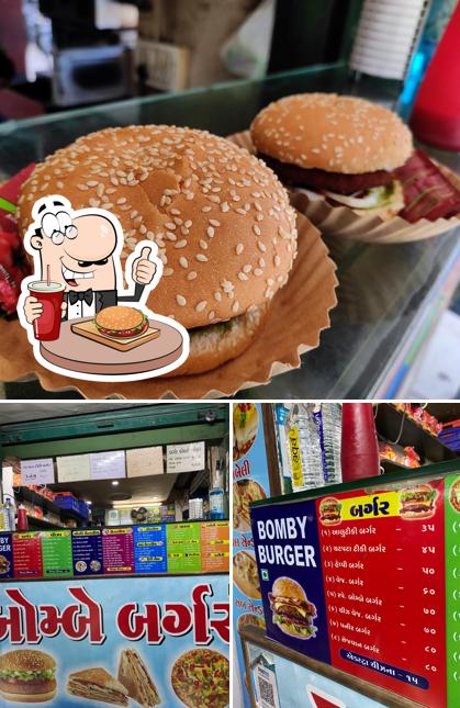 Taste one of the burgers available at Bombay Burger