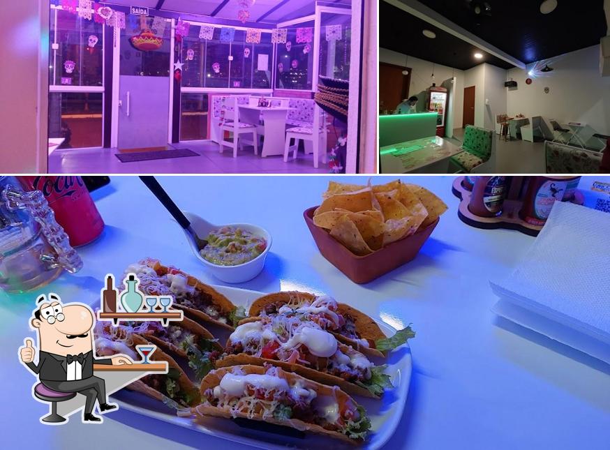 A ilustração do LAS COMADRES’s interior e comida