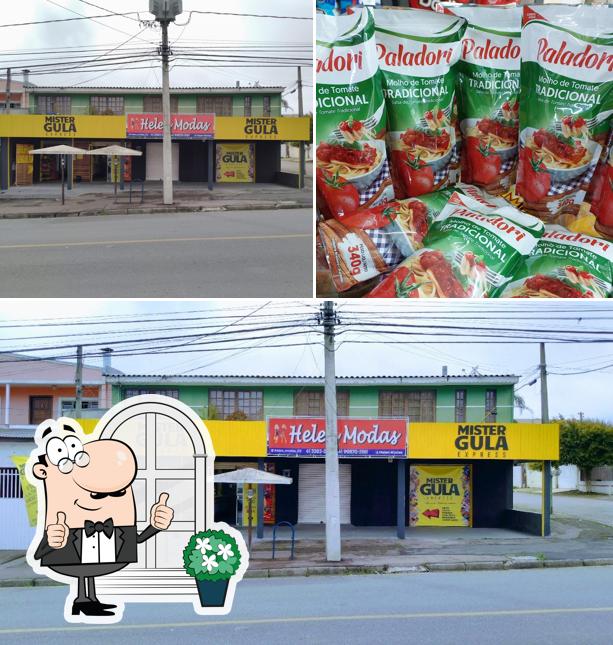 Esta é a foto mostrando exterior e comida no Mister Gula Express