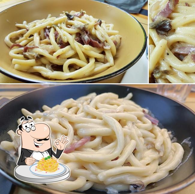 Spaghetti alla carbonara al Locanda del Falconiere