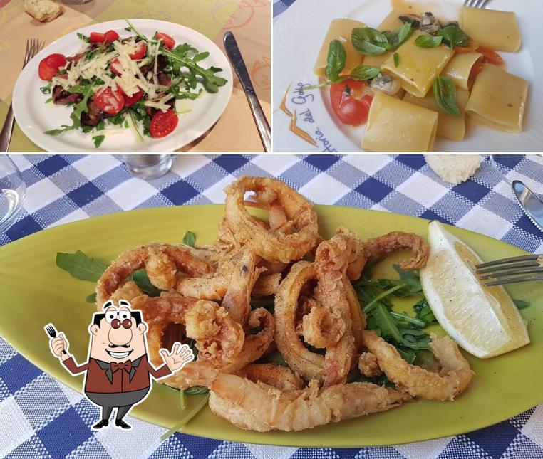 Platti al Trattoria del Golfo - Napoli - Tipica trattoria Napoletana - Genovese - Piatti di Pesce - Spigola fritta in crosta di sale